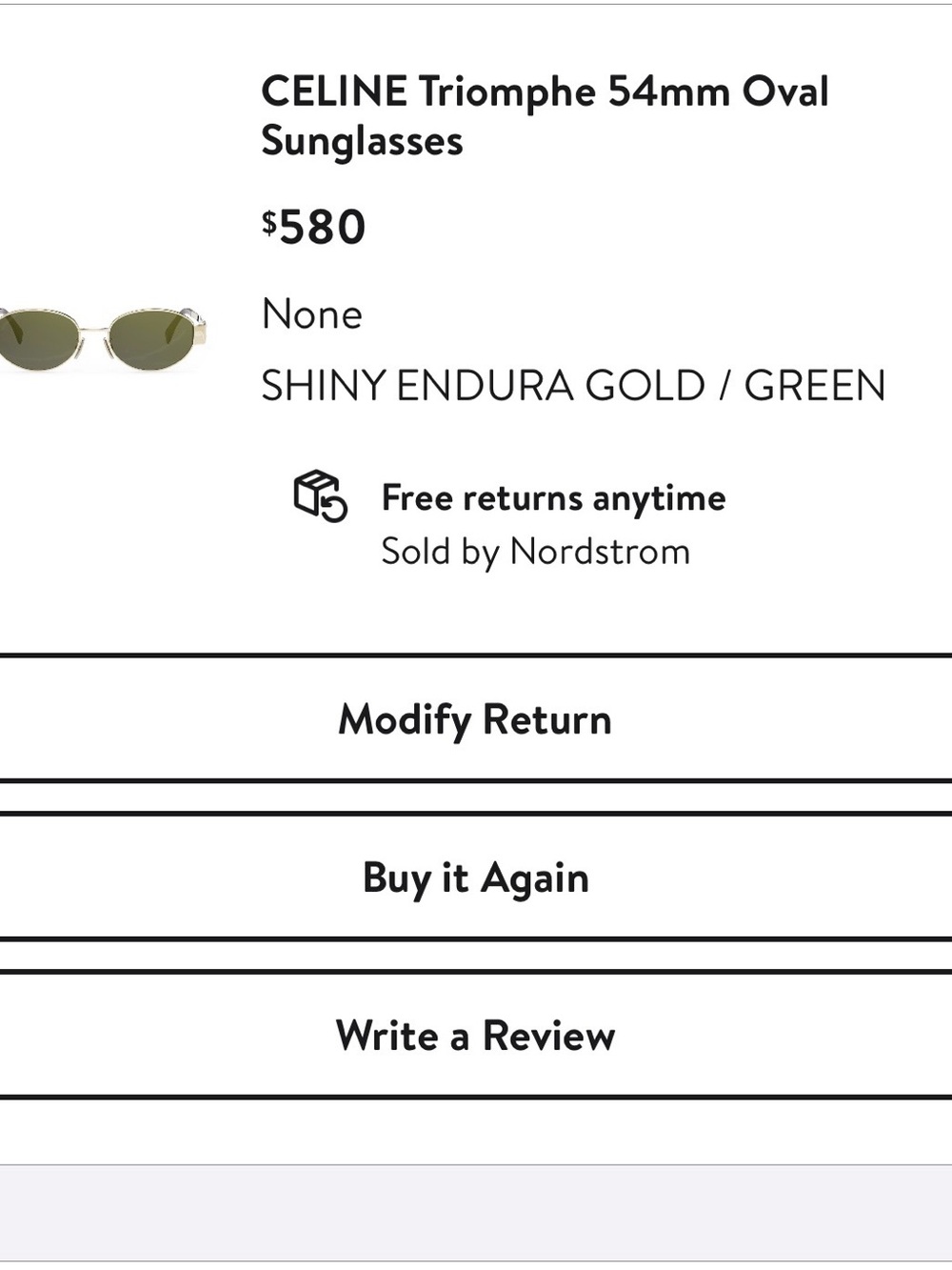 Celine Gold Frame Sunglasses with Black Lenses - Picture 5 of 5